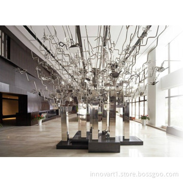 Custom outdoor sculpture in stainless steel